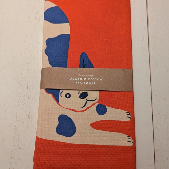 Supra Endura Other - Supra Endura Terrier Orange and Blue Organic Cotton Tea Towel
